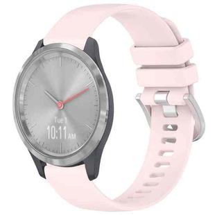 For Garmin Vivomove 3S Liquid Glossy Silver Buckle Silicone Watch Band(Pink)