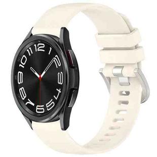 For Samsung Galaxy 6 / 6 Classic Liquid Glossy Silver Buckle Silicone Watch Band(Stralight)