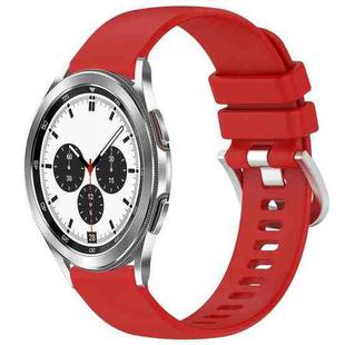 For Samsung Galaxy 4 / 4 Classic Liquid Glossy Silver Buckle Silicone Watch Band(Red)