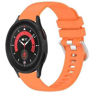 For Samsung Galaxy 5 / 5 Pro Liquid Glossy Silver Buckle Silicone Watch Band(Orange)