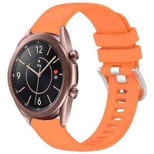 For Samsung Galaxy Watch 3 41mm Liquid Glossy Silver Buckle Silicone Watch Band(Orange)