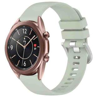 For Samsung Galaxy Watch 3 41mm Liquid Glossy Silver Buckle Silicone Watch Band(Green)