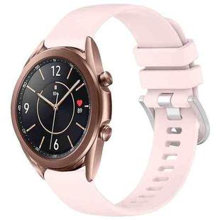 For Samsung Galaxy Watch 3 41mm Liquid Glossy Silver Buckle Silicone Watch Band(Pink)