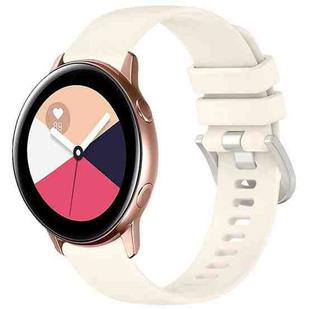 For Samsung Galaxy Watch Active / Active 2 Liquid Glossy Silver Buckle Silicone Watch Band(Stralight)