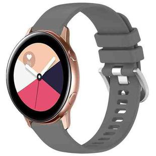 For Samsung Galaxy Watch Active / Active 2 Liquid Glossy Silver Buckle Silicone Watch Band(Gray)