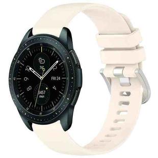 For Samsung Galaxy Watch 42mm Liquid Glossy Silver Buckle Silicone Watch Band(Stralight)