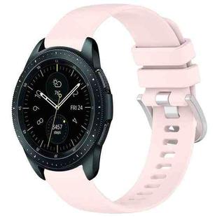 For Samsung Galaxy Watch 42mm Liquid Glossy Silver Buckle Silicone Watch Band(Pink)