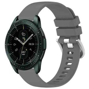 For Samsung Galaxy Watch 42mm Liquid Glossy Silver Buckle Silicone Watch Band(Gray)