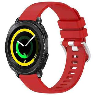 For Samsung Gear Sport Liquid Glossy Silver Buckle Silicone Watch Band(Red)