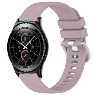 For Samsung Gear S2 Classic Liquid Glossy Silver Buckle Silicone Watch Band(Purple)