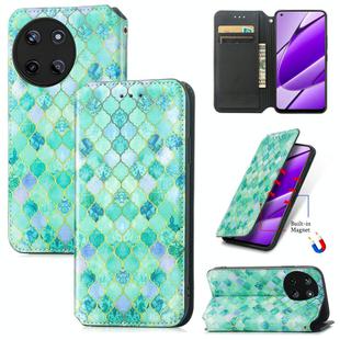 For Realme 11 4G Global CaseNeo Colorful Magnetic Leather Phone Case(Emeralds)