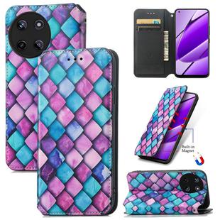 For Realme 11 4G Global CaseNeo Colorful Magnetic Leather Phone Case(Purple Scales)