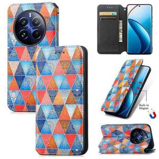 For Realme 12 Pro CaseNeo Colorful Magnetic Leather Phone Case(Rhombus Mandala)