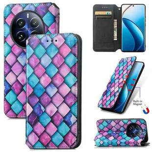 For Realme 12 Pro CaseNeo Colorful Magnetic Leather Phone Case(Purple Scales)