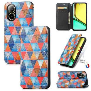 For Realme C67 4G CaseNeo Colorful Magnetic Leather Phone Case(Rhombus Mandala)