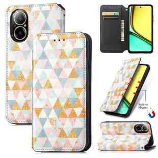 For Realme C67 4G CaseNeo Colorful Magnetic Leather Phone Case(Nordic Rhombus)