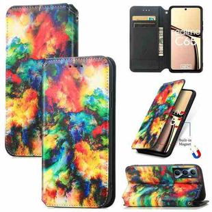 For Realme C65 CaseNeo Colorful Magnetic Leather Phone Case(Colorful Cloud)