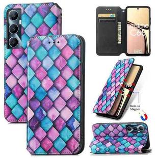 For Realme C65 CaseNeo Colorful Magnetic Leather Phone Case(Purple Scales)