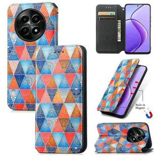 For  Realme 12 CaseNeo Colorful Magnetic Leather Phone Case(Rhombus Mandala)