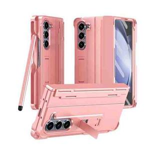 For Samsung Galaxy Z Fold5 5G Diamond Case-film Integral Hinge Shockproof Phone Case with Pen(Pink)