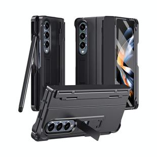 For Samsung Galaxy Z Fold4 Diamond Case-film Integral Hinge Shockproof Phone Case with Pen(Black)
