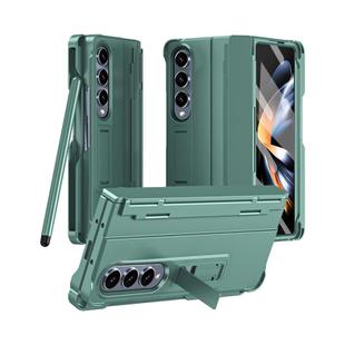 For Samsung Galaxy Z Fold4 Diamond Case-film Integral Hinge Shockproof Phone Case with Pen(Green)