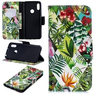 3D Colored Drawing Pattern Horizontal Flip Leather Case for Huawei Y6 / Y6 Pro, with Holder & Card Slots & Wallet(Banana Leaf)