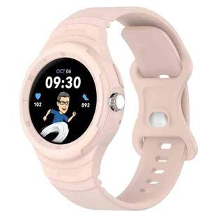 For Goolge  Pixel Watch 2 Leather Texture Silicone Integrated Watch Band(Pink)