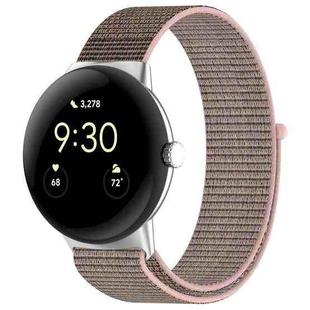 For Google Pixel Watch 2 Nylon Braided Watch Band(Pink)