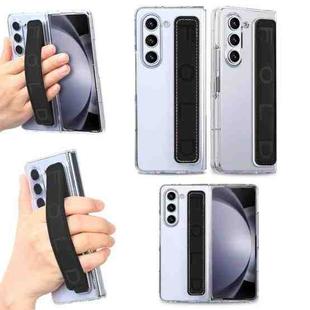 For Samsung Galaxy Z Fold5 5G Wristband Transparent Phone Case(Black)