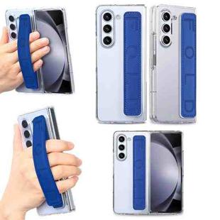 For Samsung Galaxy Z Fold5 5G Wristband Transparent Phone Case(Dark Blue)