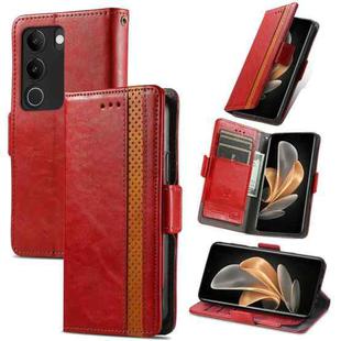 For vivo S17 CaseNeo Splicing Dual Magnetic Buckle Leather Phone Case(Red)