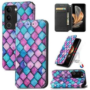 For vivo S17 CaseNeo Colorful Magnetic Leather Phone Case(Purple Scales)