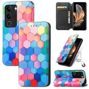 For vivo S17 CaseNeo Colorful Magnetic Leather Phone Case(Colorful Cube)