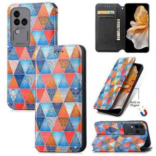 For vivo S18 Pro CaseNeo Colorful Magnetic Leather Phone Case(Rhombus Mandala)