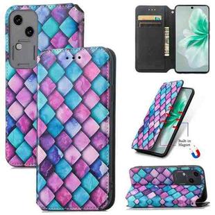 For vivo S18 CaseNeo Colorful Magnetic Leather Phone Case(Purple Scales)