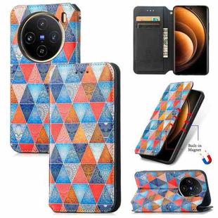 For vivo X100 CaseNeo Colorful Magnetic Leather Phone Case(Rhombus Mandala)