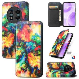 For Ulefone Note 15 CaseNeo Colorful Magnetic Leather Phone Case(Colorful Cloud)
