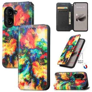 For ASUS  Zenfone 10 CaseNeo Colorful Magnetic Leather Phone Case(Colorful Cloud)