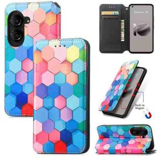 For ASUS  Zenfone 10 CaseNeo Colorful Magnetic Leather Phone Case(Colorful Cube)
