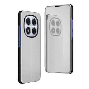 For Xiaomi Redmi Note 14 Pro 5G Plated Mirror Horizontal Flip Leather Phone Case with Holder(Silver)