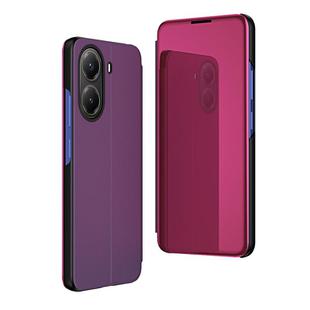 For Xiaomi  Poco X7 Pro Plated Mirror Horizontal Flip Leather Phone Case with Holder(Purple Blue)