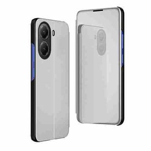 For Xiaomi  Poco X7 Pro Plated Mirror Horizontal Flip Leather Phone Case with Holder(Silver)
