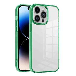 For iPhone 14 Pro Max Ice Color Clear PC Hybrid TPU Phone Case(Green)