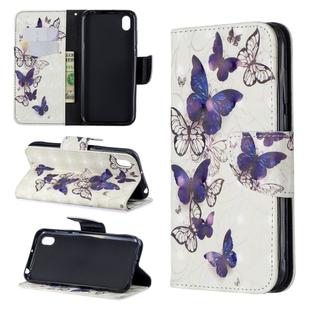 3D Colored Drawing Pattern Horizontal Flip Leather Case for Huawei Y7 / Y7 Prime 2019, with Holder & Card Slots & Wallet(Butterflies)