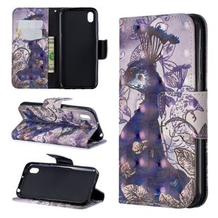 3D Colored Drawing Pattern Horizontal Flip Leather Case for Huawei Y7 / Y7 Prime 2019, with Holder & Card Slots & Wallet(Peacock)