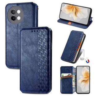 For vivo S18e Cubic Grid Pressed Magnetic Leather Phone Case(Blue)