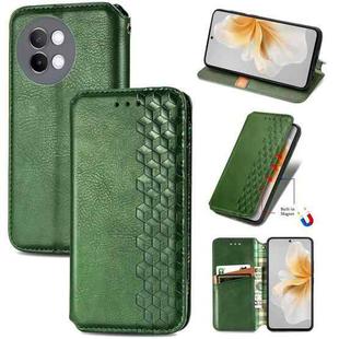 For vivo S18e Cubic Grid Pressed Magnetic Leather Phone Case(Green)