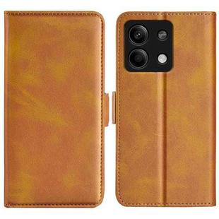 For Xiaomi Redmi Note 13 5G Dual-side Magnetic Buckle Horizontal Flip Leather Phone Case(Yellow)