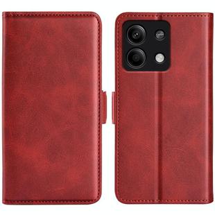 For Xiaomi Redmi Note 13 5G Dual-side Magnetic Buckle Horizontal Flip Leather Phone Case(Red)